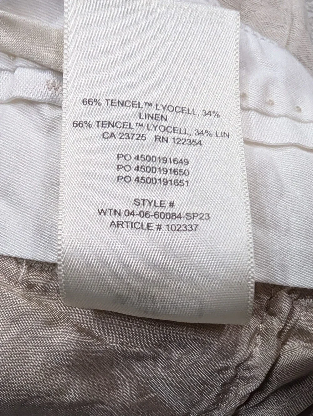Wilfred Pants Womens 2 Beige Natural Effortless Cropped Cruise Linen Trouser